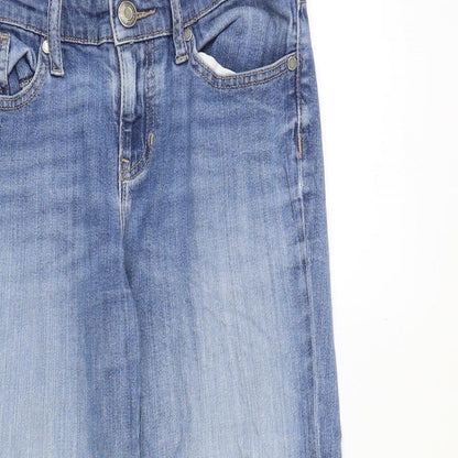 Gap Womens Blue Cotton Straight Jeans Size 6 Regular Zip