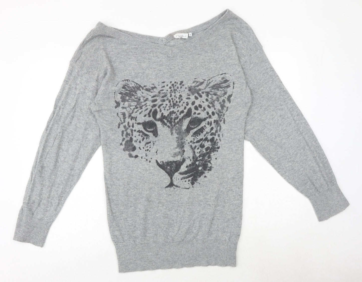 Womens UK Size 8 New Look Grey Pullover Jumper