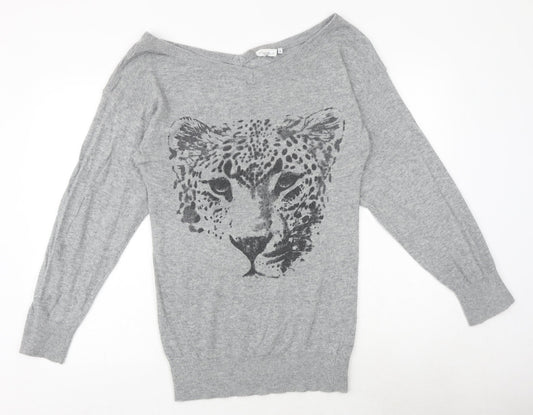 Womens UK Size 8 New Look Grey Pullover Jumper