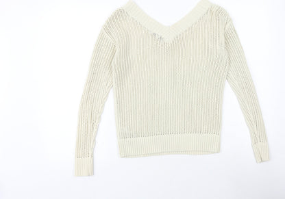 Womens UK Size XS NEXT Beige Pullover Jumper