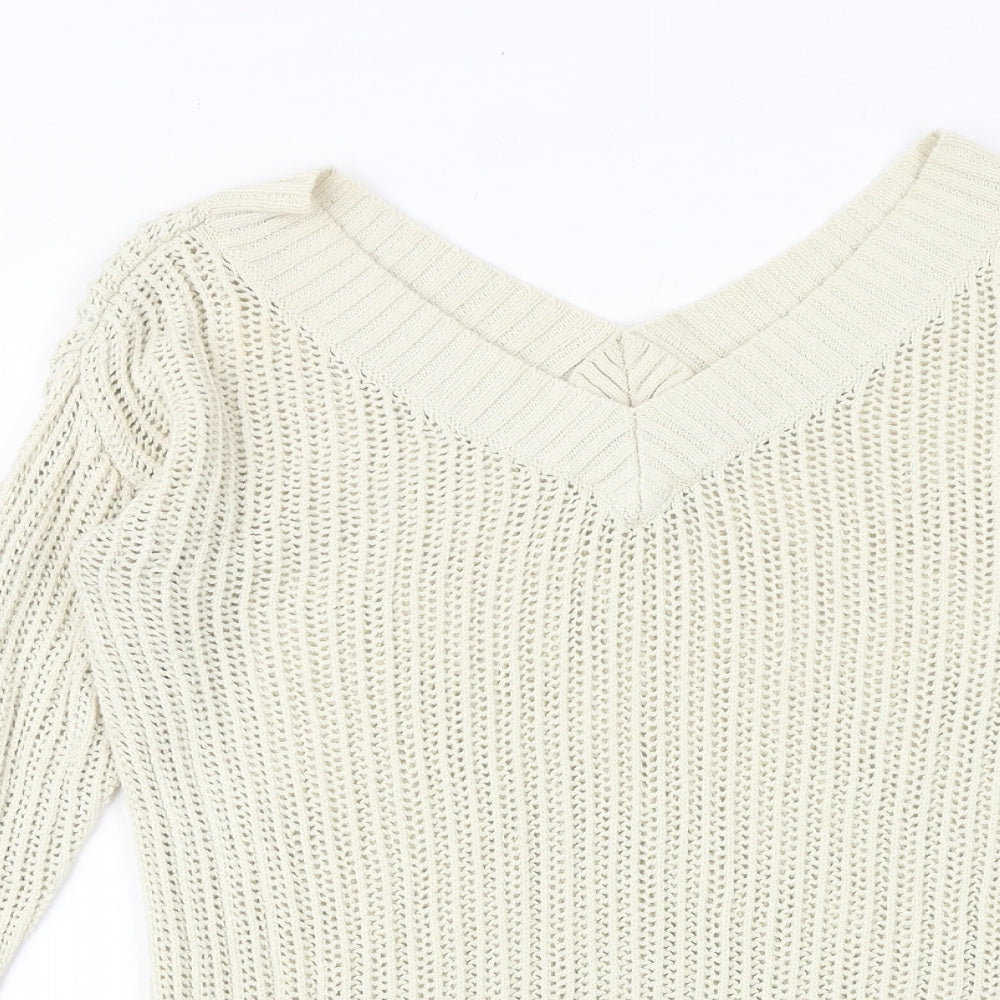 Womens UK Size XS NEXT Beige Pullover Jumper