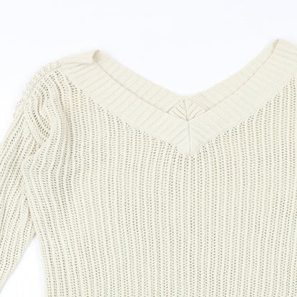 Womens UK Size XS NEXT Beige Pullover Jumper