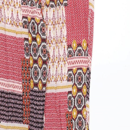 New Look Womens Multicoloured Geometric Viscose Trousers Size 4 Regular