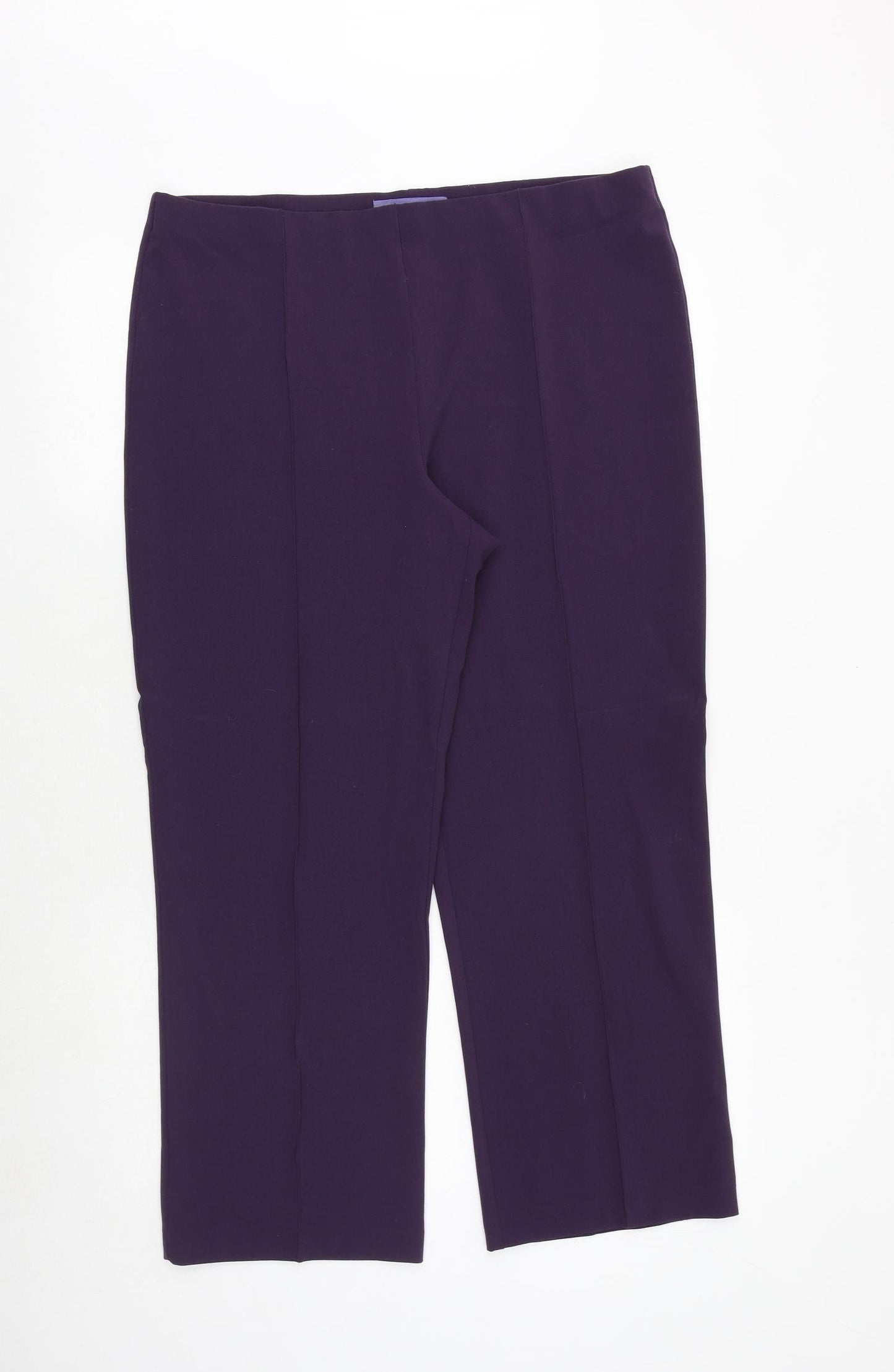 Autonomy Womens Purple Polyester Trousers Size 14 Regular