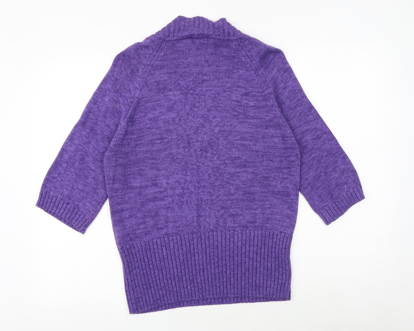 CPM Womens Purple V-Neck 100% Cotton Pullover Jumper Size L