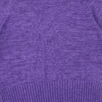 CPM Womens Purple V-Neck 100% Cotton Pullover Jumper Size L