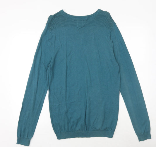 Burton Mens Green Round Neck Cotton Pullover Jumper Size M Long Sleeve