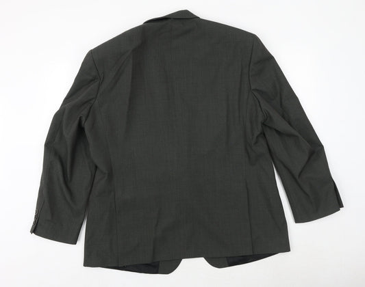 Mens UK Size 44 Charlton Gray Regular Green Suit Jacket