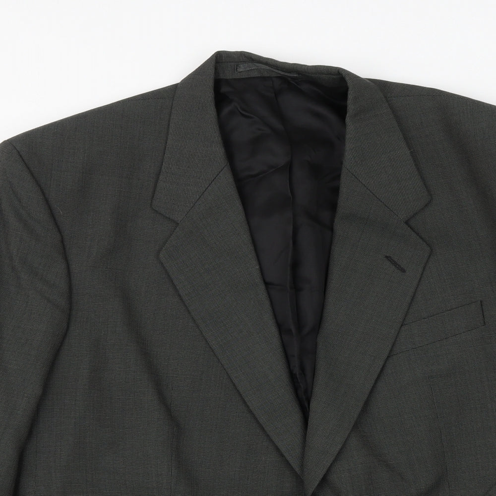 Mens UK Size 44 Charlton Gray Regular Green Suit Jacket
