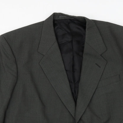 Mens UK Size 44 Charlton Gray Regular Green Suit Jacket