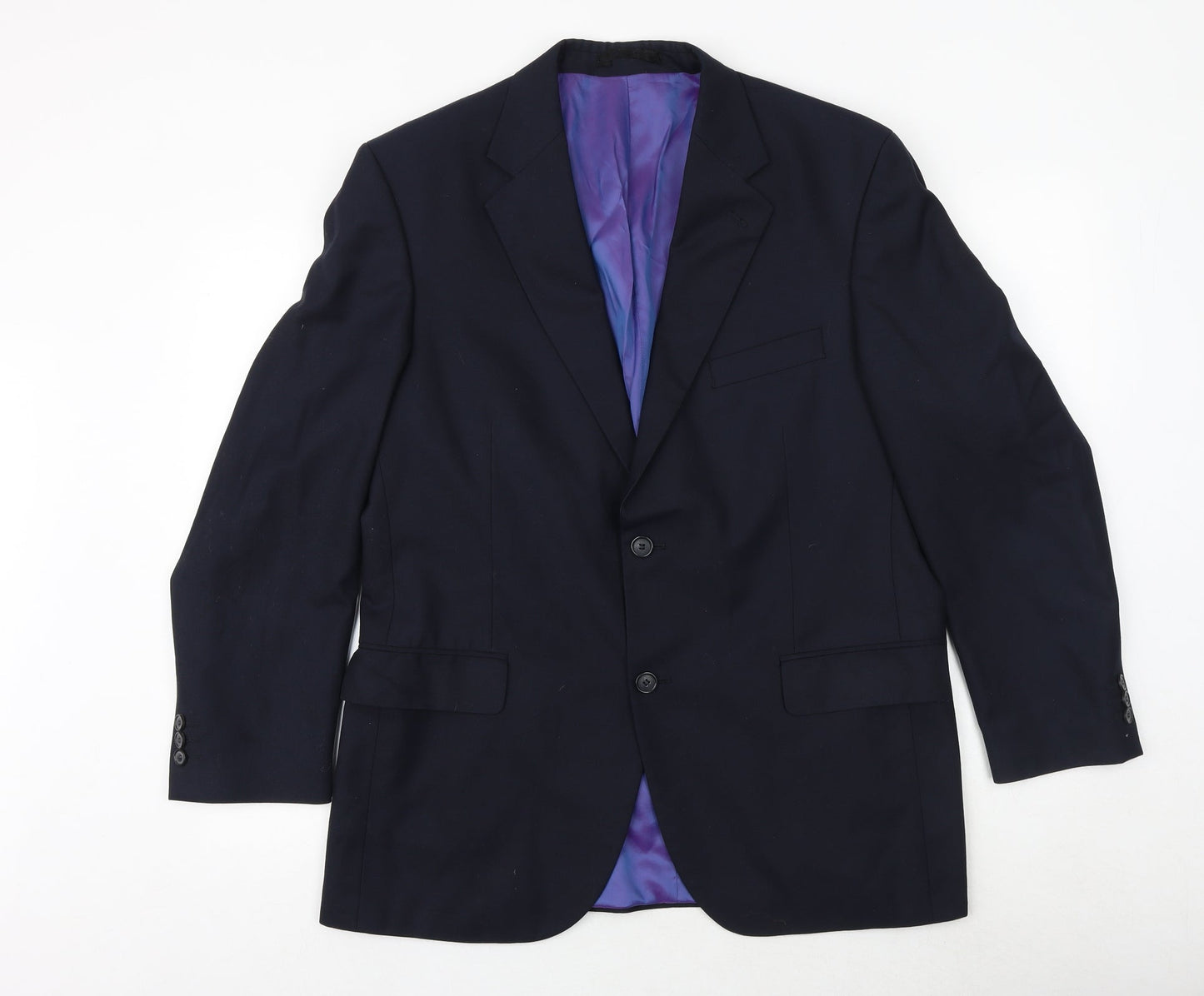 hasp Mens Blue Polyester Jacket Suit Jacket Size 42 Regular