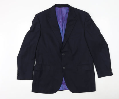hasp Mens Blue Polyester Jacket Suit Jacket Size 42 Regular