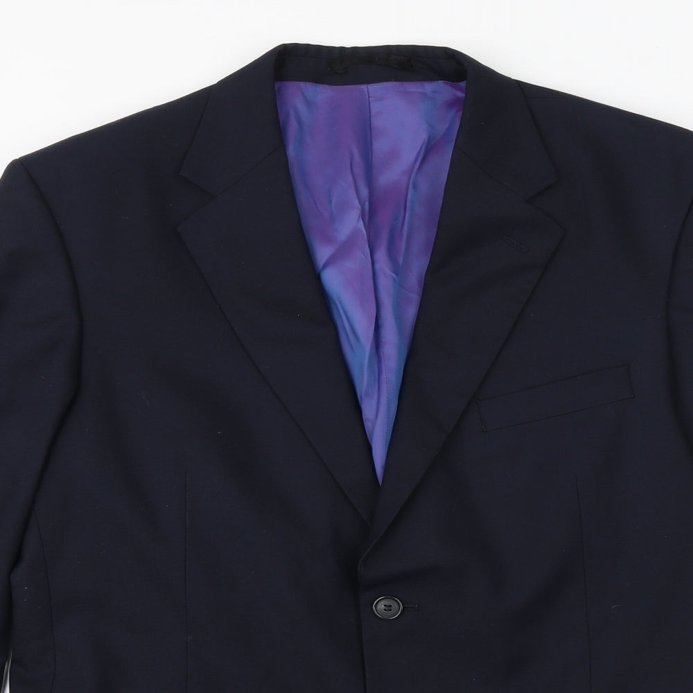 hasp Mens Blue Polyester Jacket Suit Jacket Size 42 Regular
