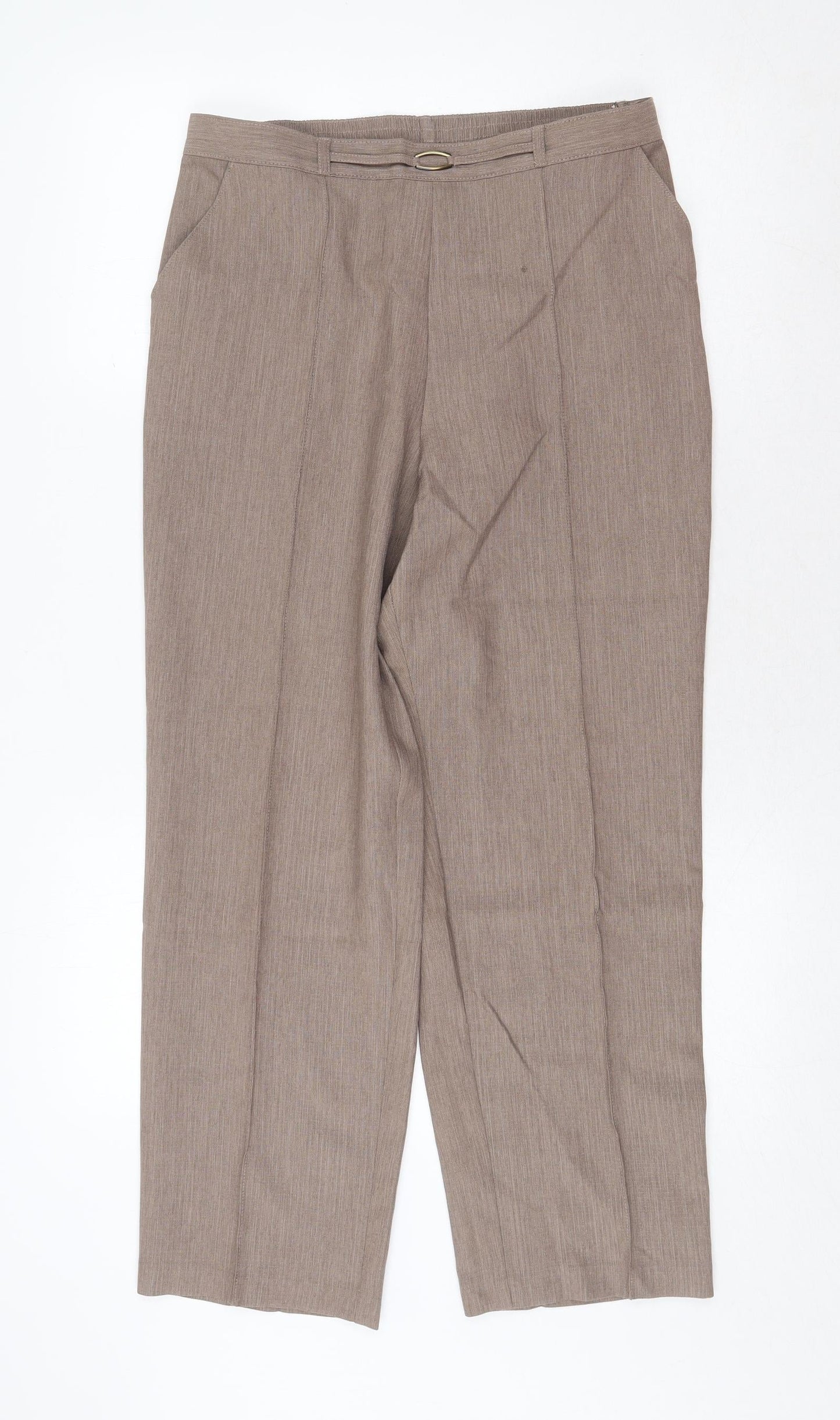 Womens UK Size 12 Marks and Spencer Regular Fit  Beige Trousers