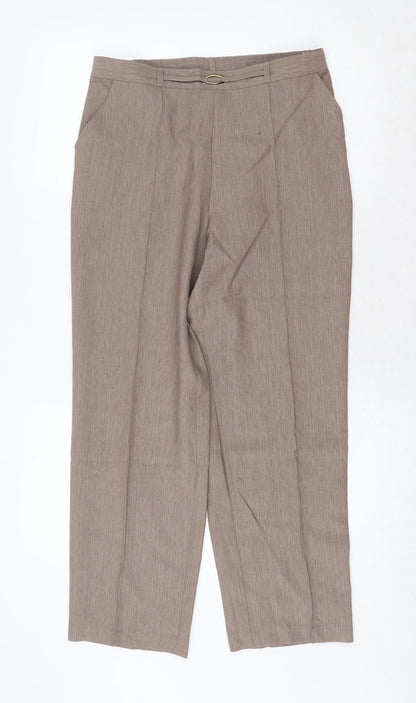 Womens UK Size 12 Marks and Spencer Regular Fit  Beige Trousers