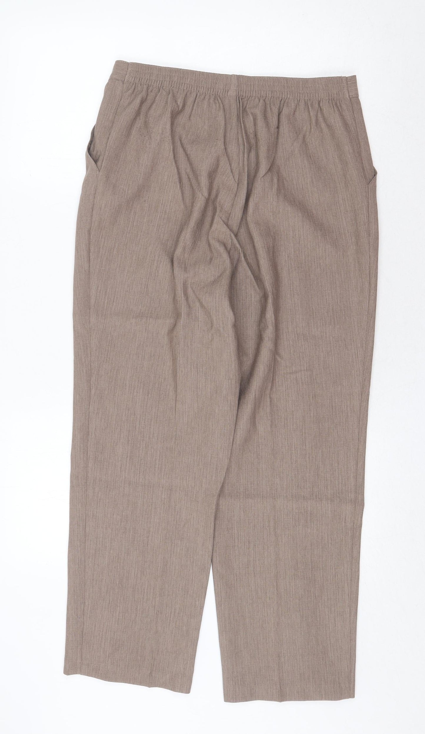 Womens UK Size 12 Marks and Spencer Regular Fit  Beige Trousers