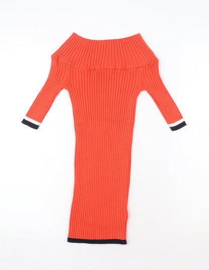 Womens UK Size 8 NEXT Orange Pullover Jumper