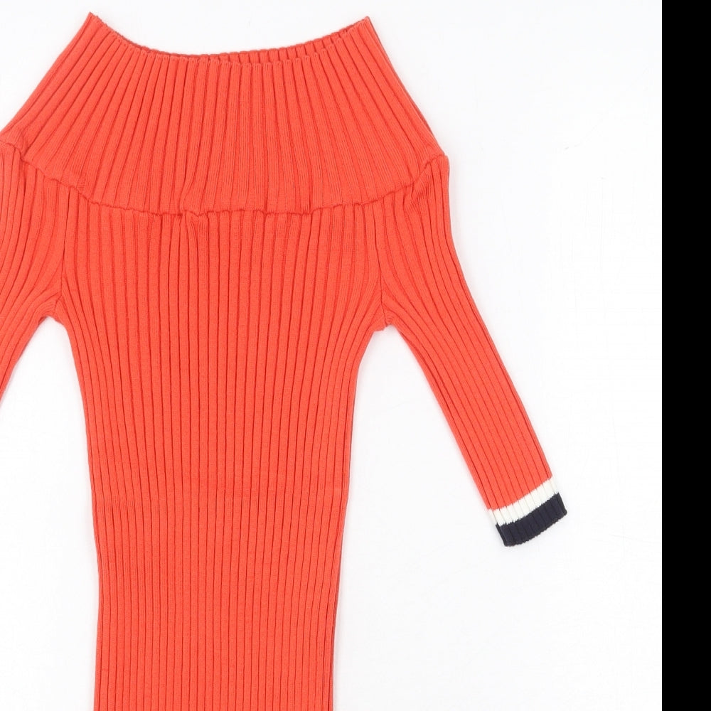 Womens UK Size 8 NEXT Orange Pullover Jumper