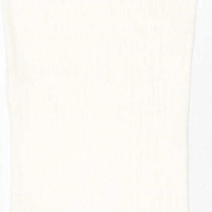 Noisy may Womens White Viscose Bodycon Size M Round Neck Pullover