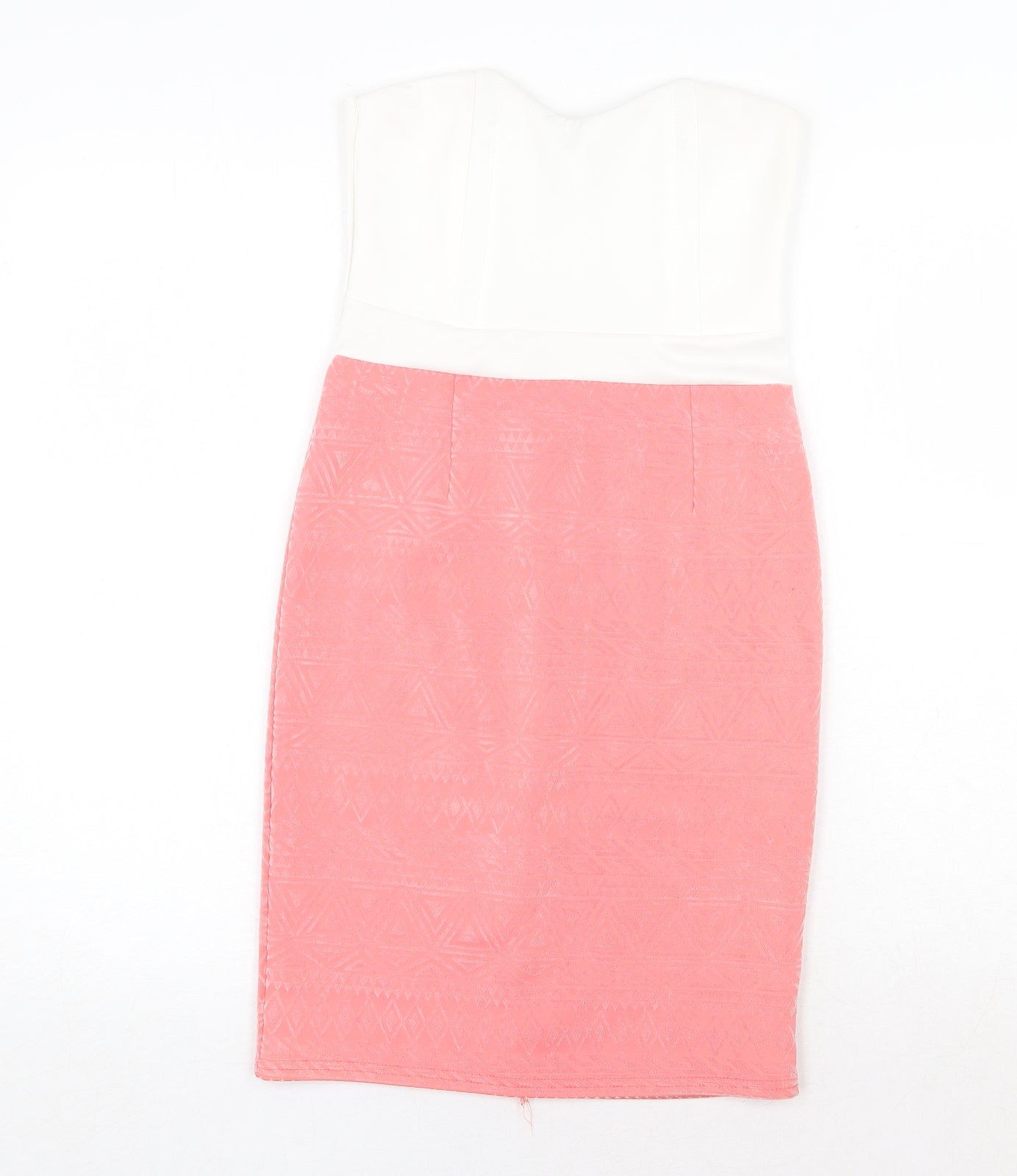 Boohoo Womens Multicoloured Colourblock Polyester Bodycon Size 10 Sweetheart Zip