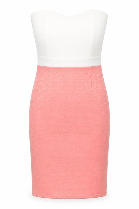 Boohoo Womens Multicoloured Colourblock Polyester Bodycon Size 10 Sweetheart Zip