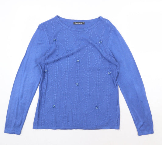 Womens UK Size S Bonmarché Blue Pullover Jumper