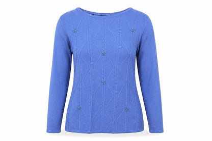 Womens UK Size S Bonmarché Blue Pullover Jumper