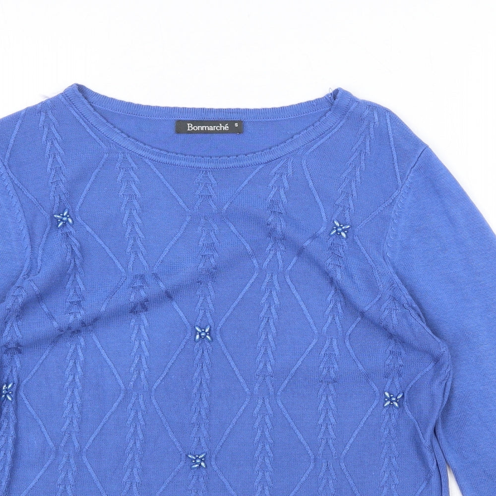 Womens UK Size S Bonmarché Blue Pullover Jumper