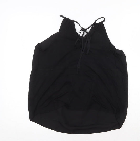 FOREVER 21 Womens Black Polyester Basic Tank Size S Round Neck