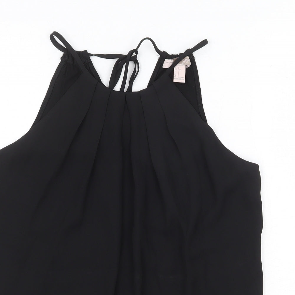 FOREVER 21 Womens Black Polyester Basic Tank Size S Round Neck