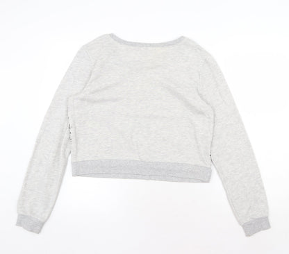 Womens UK Size L FOREVER 21 Grey Pullover Sweatshirt