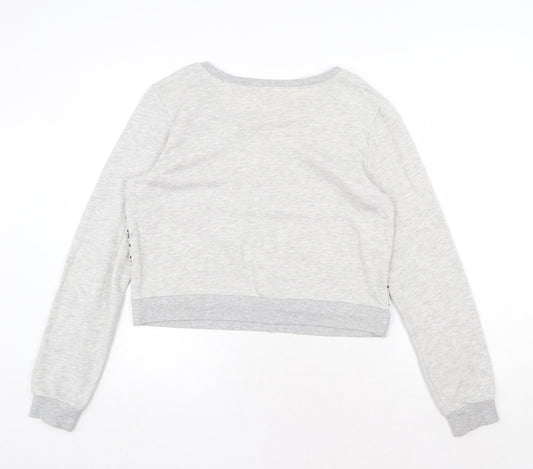 Womens UK Size L FOREVER 21 Grey Pullover Sweatshirt