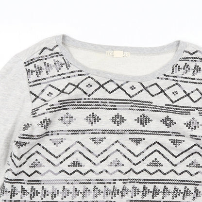 Womens UK Size L FOREVER 21 Grey Pullover Sweatshirt
