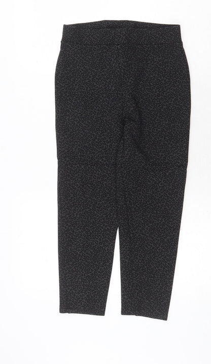 Marks and Spencer Womens Grey Animal Print Viscose Carrot Leggings Size 8 - Leopard Pattern