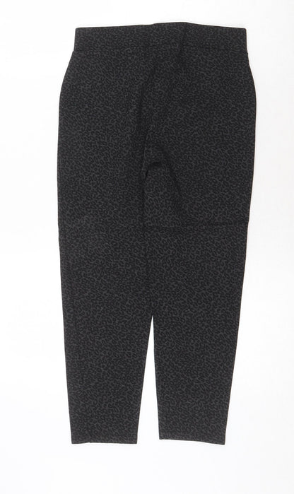 Marks and Spencer Womens Grey Animal Print Viscose Carrot Leggings Size 8 - Leopard Pattern