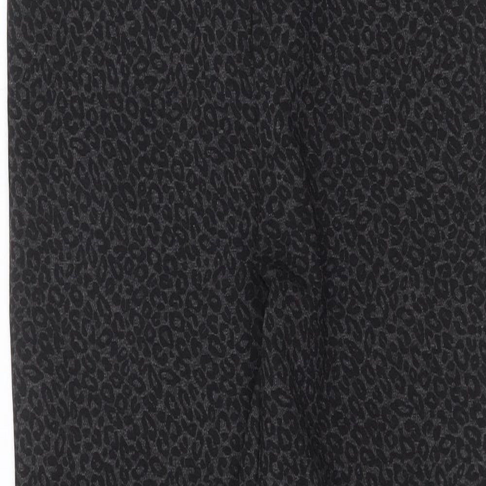 Marks and Spencer Womens Grey Animal Print Viscose Carrot Leggings Size 8 - Leopard Pattern