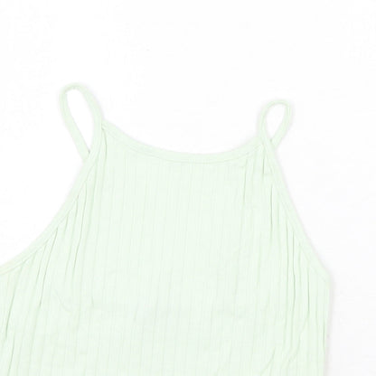 Womens UK Size 10 New Look Green Basic Tank