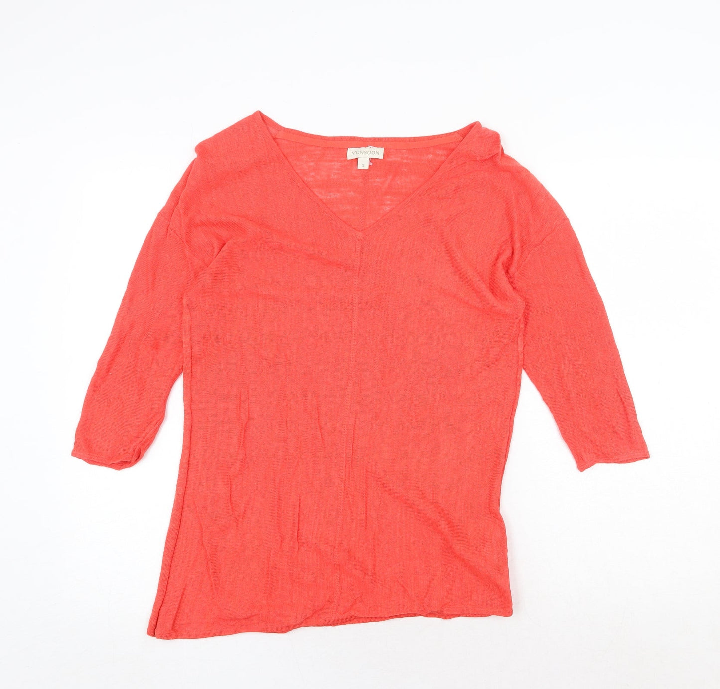 Womens UK Size 10 Monsoon Red Basic Blouse