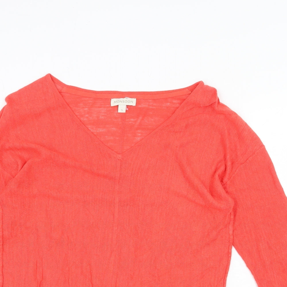 Womens UK Size 10 Monsoon Red Basic Blouse
