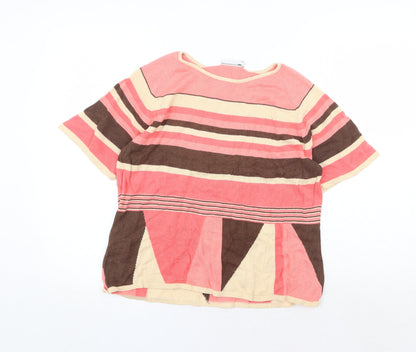 Country Casuals Womens Multicoloured Round Neck Geometric Viscose Pullover Jumper Size L