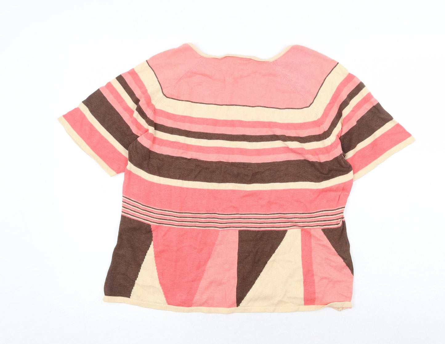 Country Casuals Womens Multicoloured Round Neck Geometric Viscose Pullover Jumper Size L