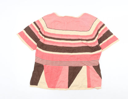 Country Casuals Womens Multicoloured Round Neck Geometric Viscose Pullover Jumper Size L
