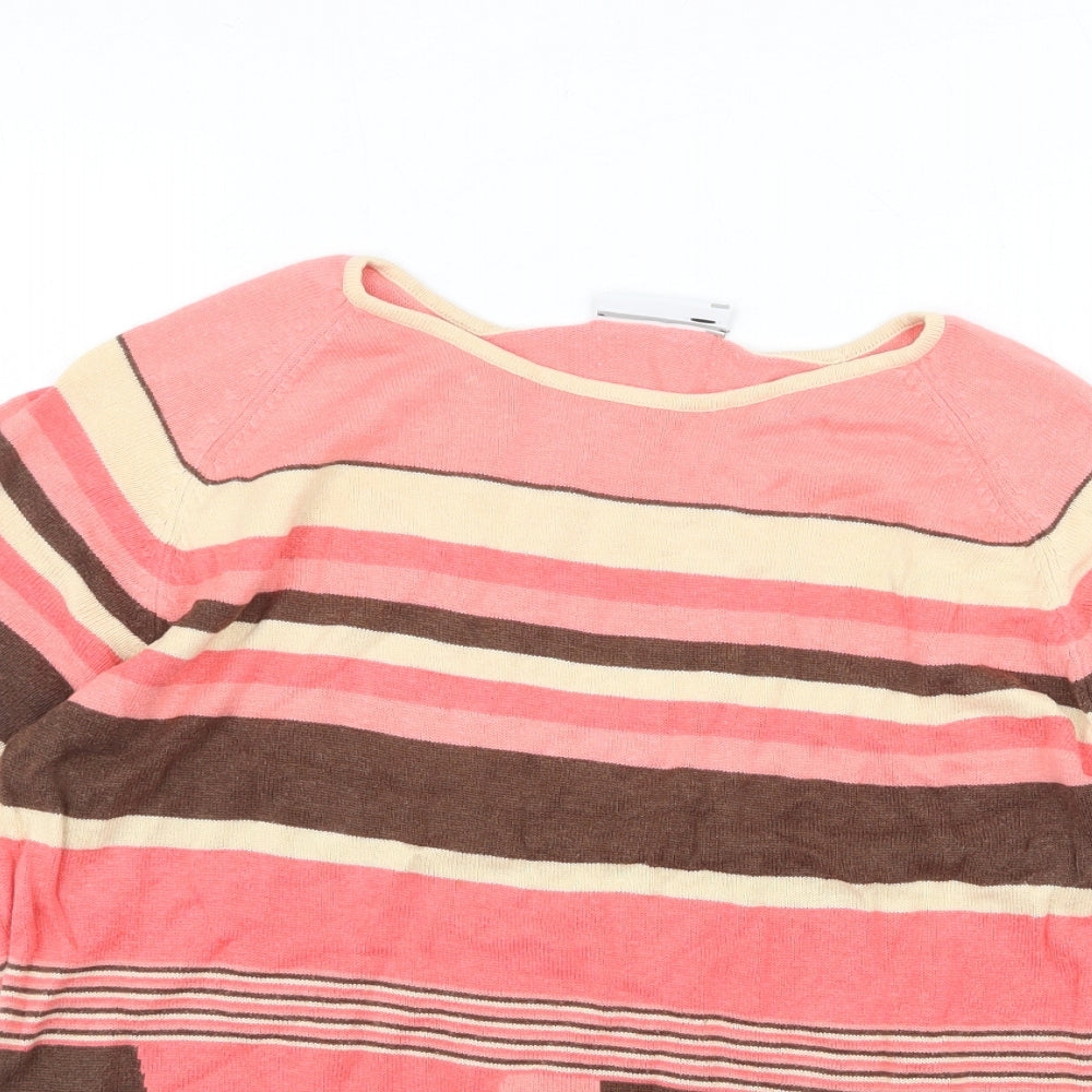 Country Casuals Womens Multicoloured Round Neck Geometric Viscose Pullover Jumper Size L