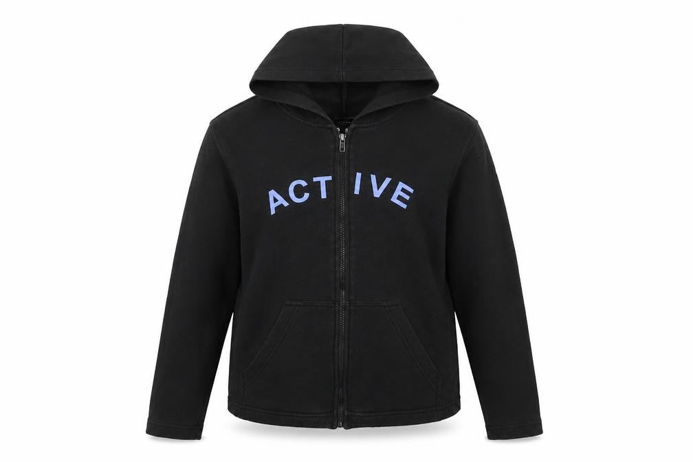 Crosshatch Womens Black Cotton Full Zip Hoodie Size 10 Zip - Active