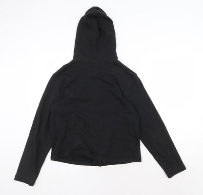 Crossroads Womens Black Cotton Full Zip Hoodie Size 10 Zip - Active