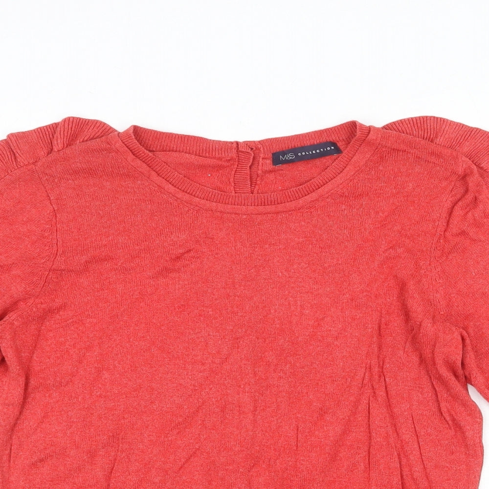 Womens UK Size 10 Marks and Spencer Red Pullover Jumper