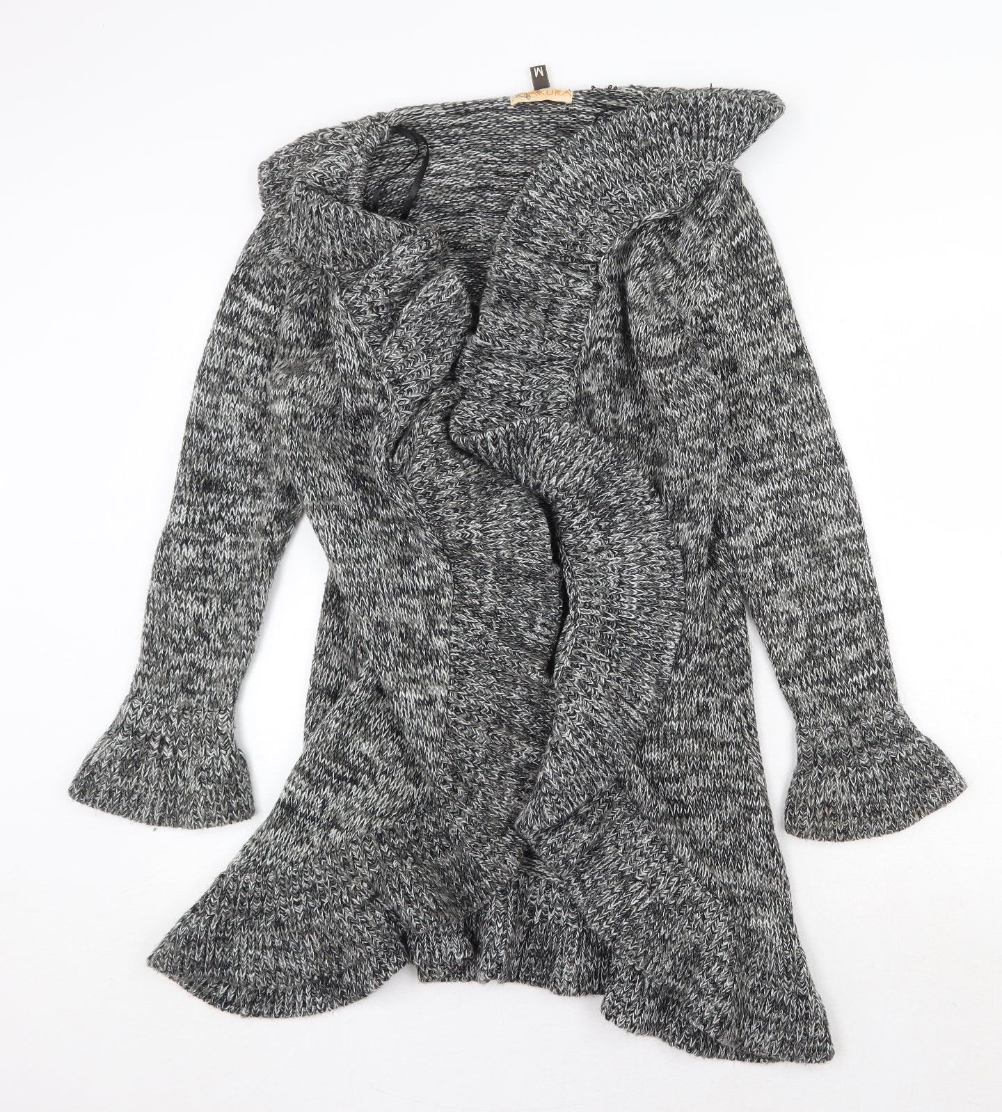 Sakura Womens Green V-Neck Wool Cardigan Jumper Size M