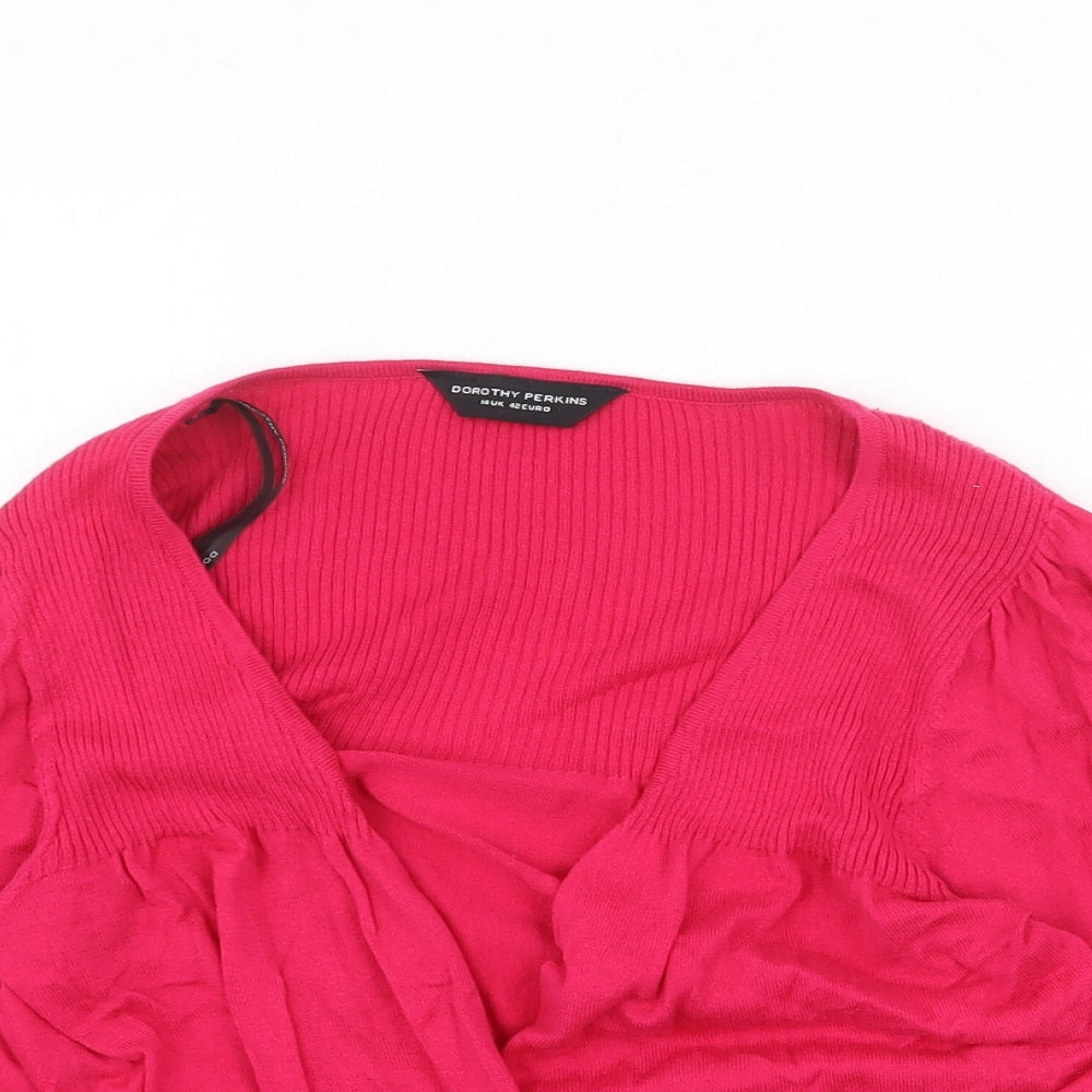 Womens UK Size 14 Dorothy Perkins Pink Cardigan Jumper