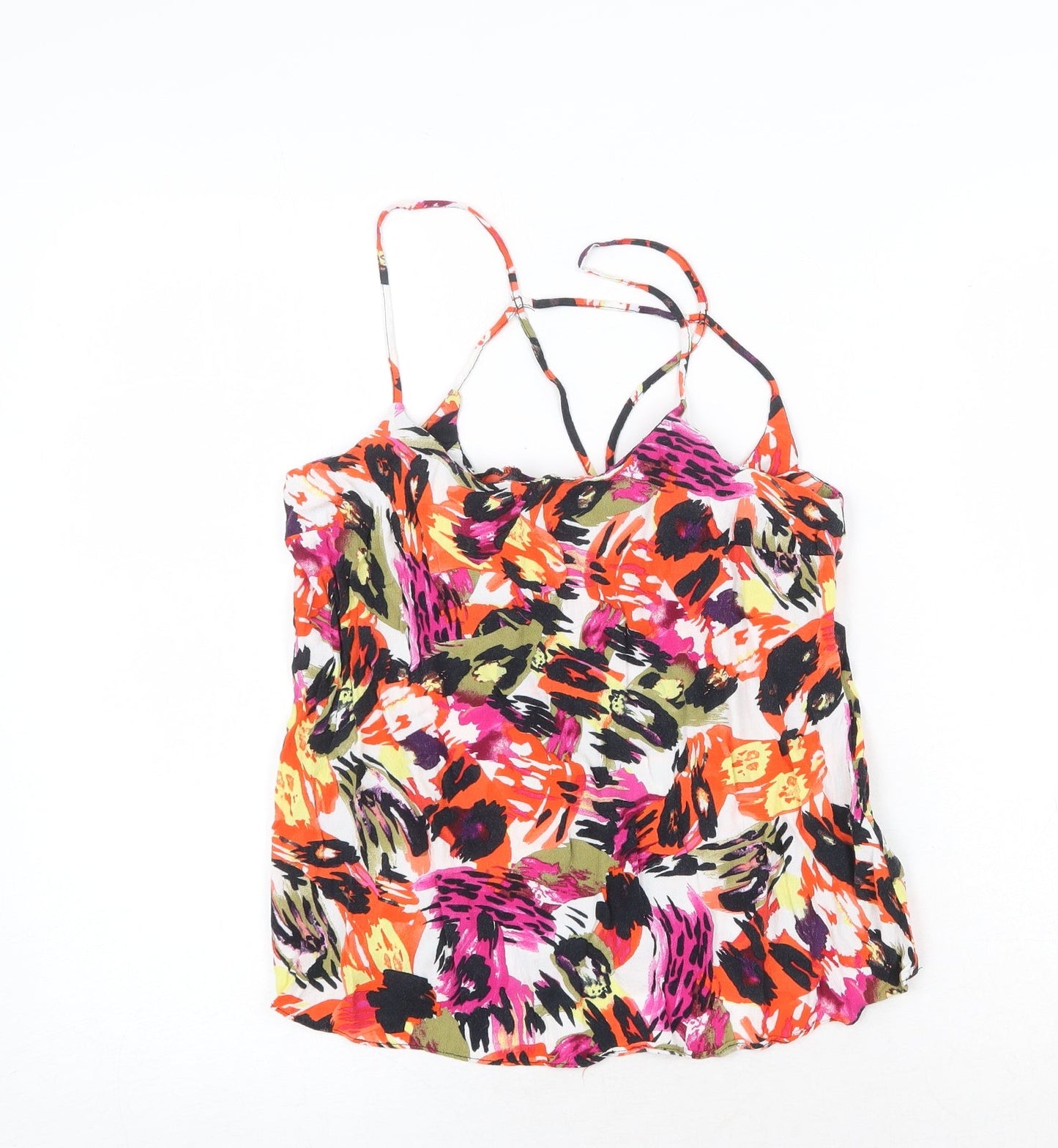 Womens UK Size 10 Topshop Multicoloured Basic Tank