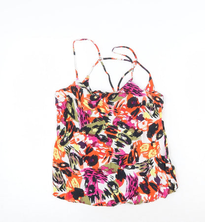 Womens UK Size 10 Topshop Multicoloured Basic Tank